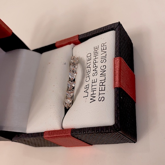 Stunning Silver Ring With Heart CZ’s All The Way Around - Picture 9 of 15